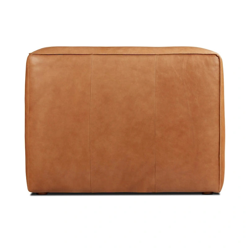 Canapé Poly & Bark Piazza 95 en cuir véritable pleine fleur italien - coloris Saddle Tan