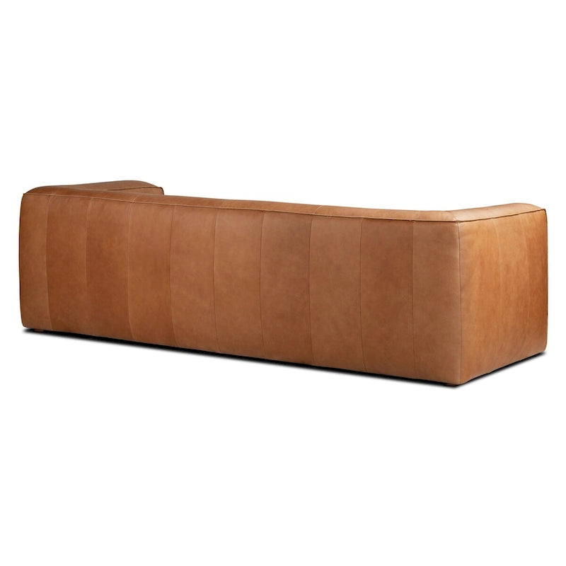Canapé Poly & Bark Piazza 95 en cuir véritable pleine fleur italien - coloris Saddle Tan