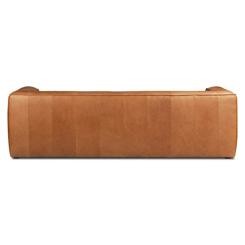 Canapé Poly & Bark Piazza 95 en cuir véritable pleine fleur italien - coloris Saddle Tan