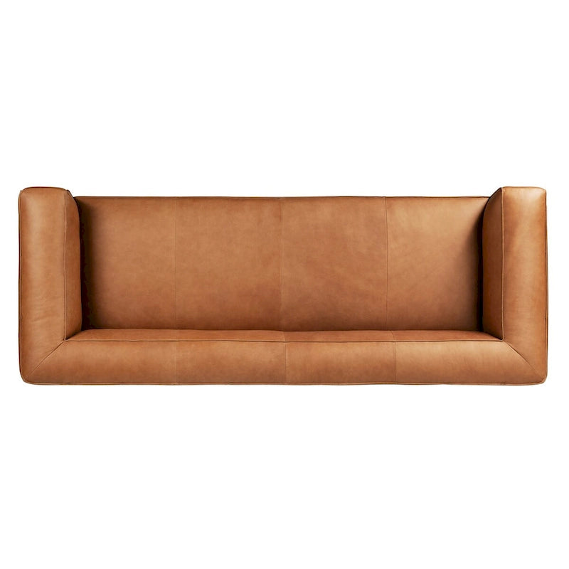 Canapé Poly & Bark Piazza 95 en cuir véritable pleine fleur italien - coloris Saddle Tan