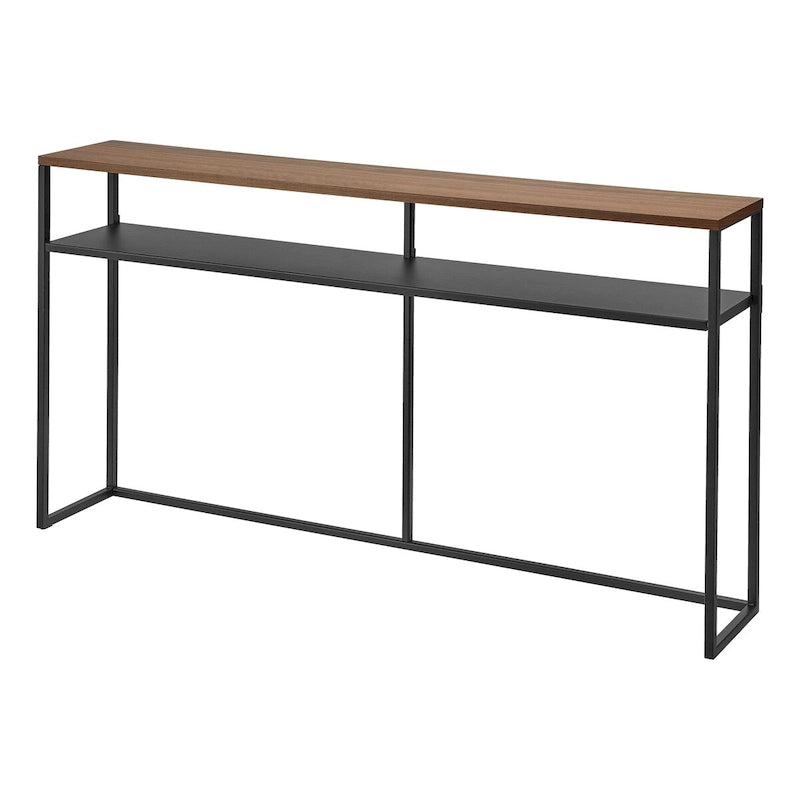 Console longue Yamazaki Home - Deux styles, acier, étagère, supporte 5 kg - L 20,5 x L 126 x H 65 cm