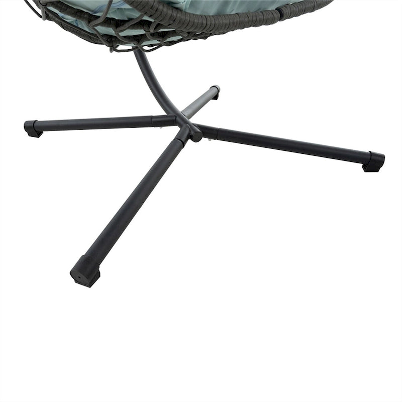 Fauteuil suspendu en osier en forme d'œuf avec support, pour l'intérieur et l'extérieur
