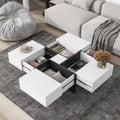 Table basse au design unique avec plateau coulissant extensible