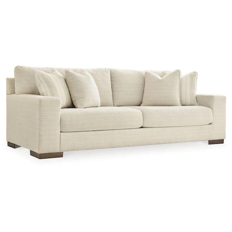 Canapé Magg 96 pouces, 4 coussins décoratifs, coussin surdimensionné, polyester beige