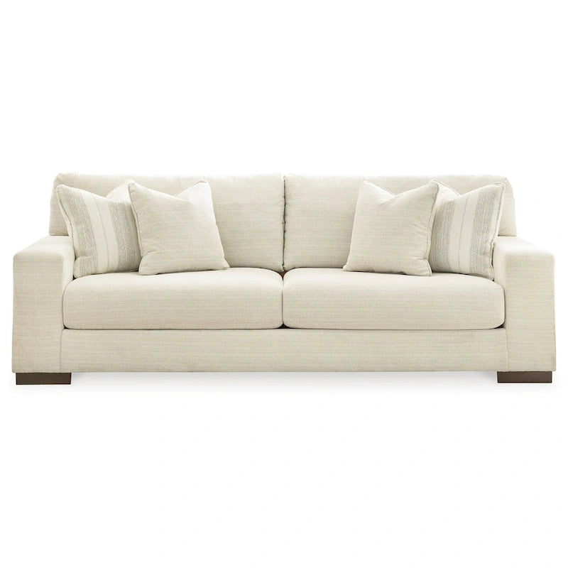 Canapé Magg 96 pouces, 4 coussins décoratifs, coussin surdimensionné, polyester beige