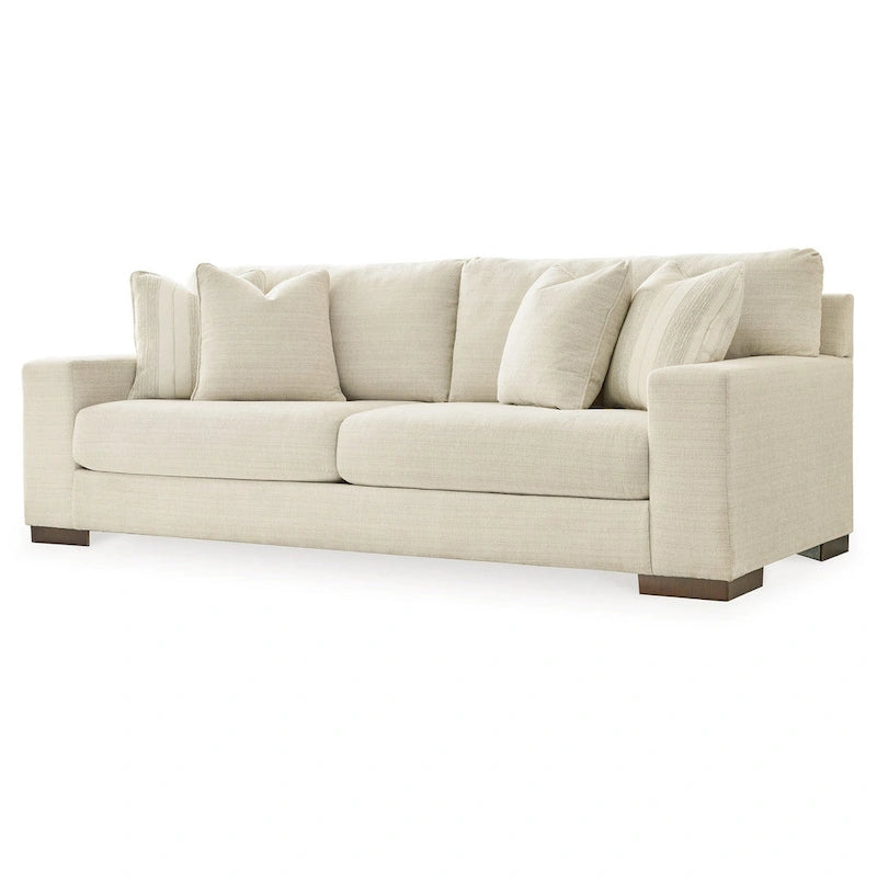Canapé Magg 96 pouces, 4 coussins décoratifs, coussin surdimensionné, polyester beige
