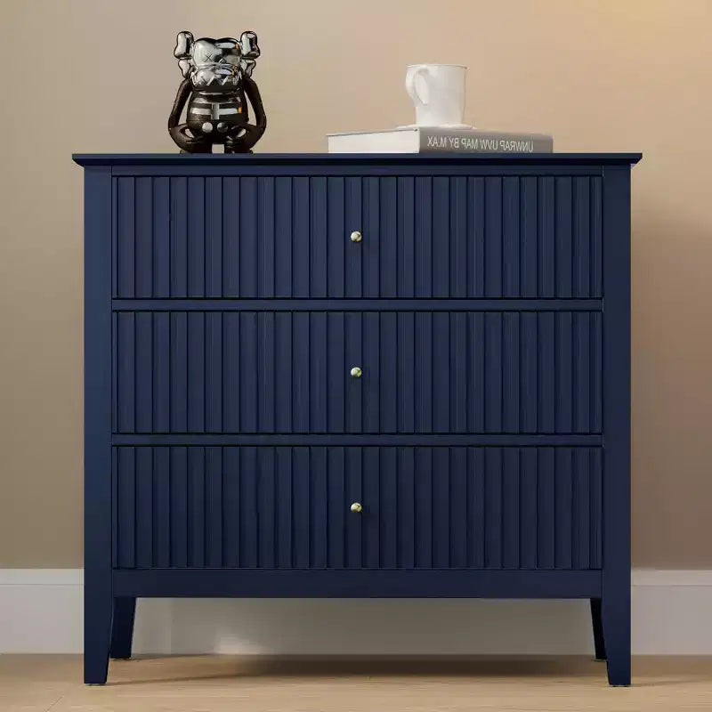 Heynemo Commode 3 Tiroirs, Table de Chevet en Bois Peint de 76 cm de Haut avec Rangement, Grande Commode Moderne avec Coulisses à Roulement à Billes