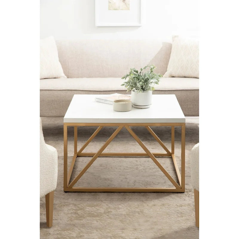 Table basse en bois et métal Kaya de Kate and Laurel - 28x28x18