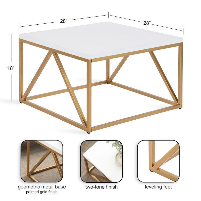 Table basse en bois et métal Kaya de Kate and Laurel - 28x28x18