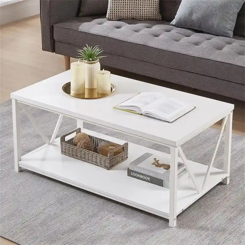 Table basse en bois rustique - 21,6P x 39,3L x 17,7H