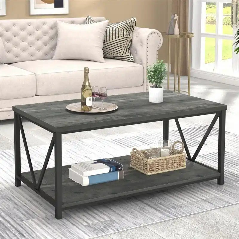 Table basse en bois rustique - 21,6P x 39,3L x 17,7H