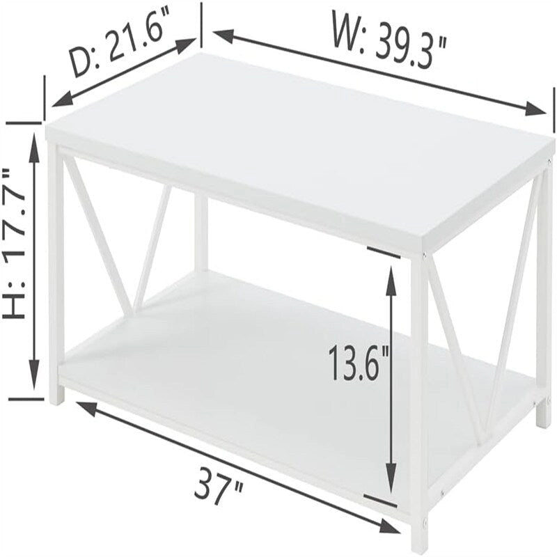 Table basse en bois rustique - 21,6P x 39,3L x 17,7H