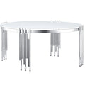 Table basse ronde en verre trempé à 3 niveaux avec plateau rotatif à 360 degrés