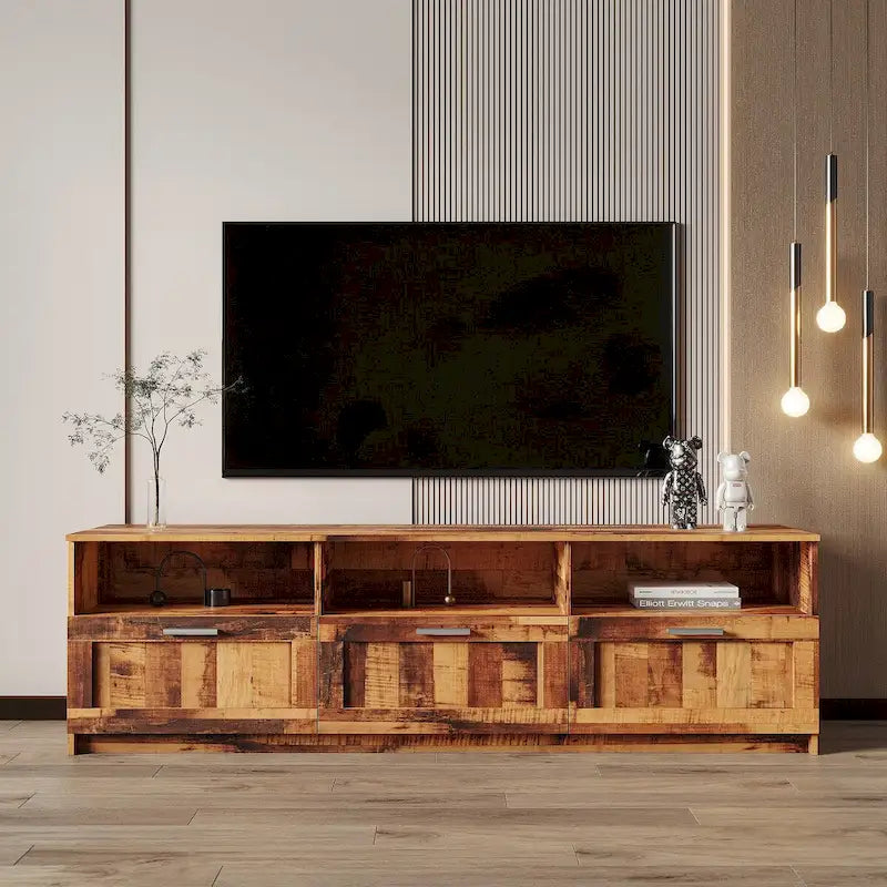 Meuble TV moderne minimaliste, meuble TV 80 pouces, casier ouvert