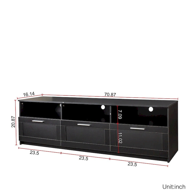 Meuble TV moderne minimaliste, meuble TV 80 pouces, casier ouvert