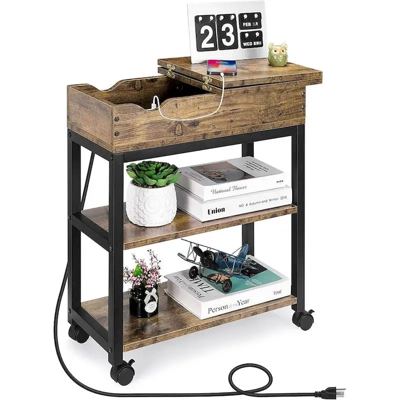 Table d'appoint avec ports USB et prises électriques