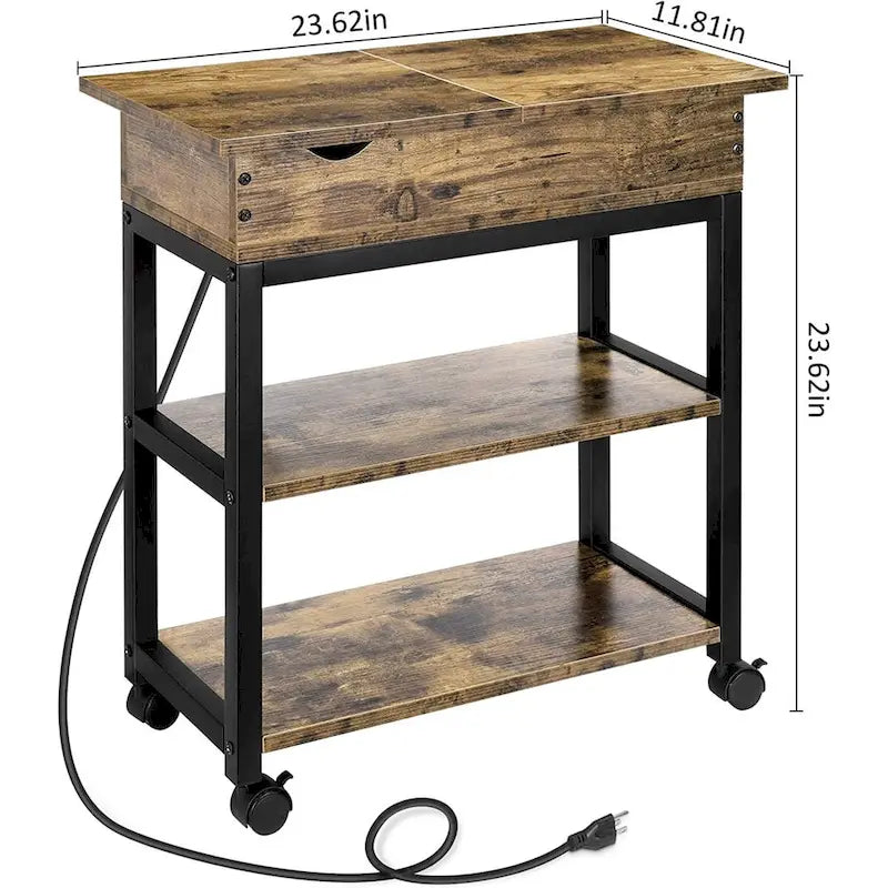 Table d'appoint avec ports USB et prises électriques