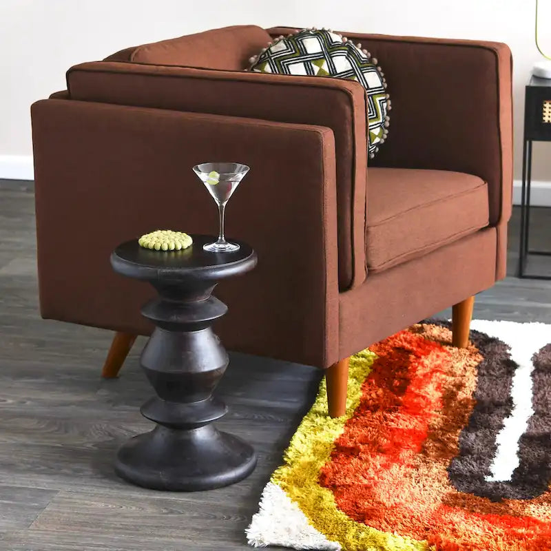 Table d'appoint ou tabouret en bois massif de style Mid-Century Modern