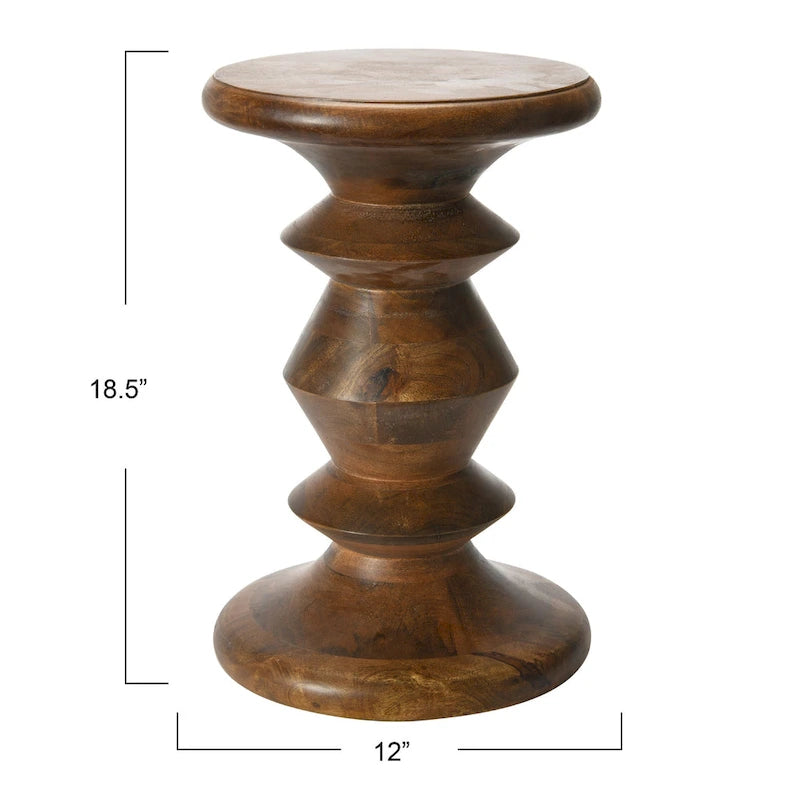Table d'appoint ou tabouret en bois massif de style Mid-Century Modern