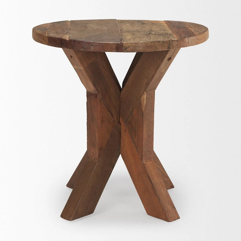 Table d'appoint en bois recyclé Heidi – 25,8 L x 25,8 l x 26,0 H