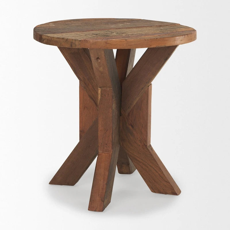 Table d'appoint en bois recyclé Heidi – 25,8 L x 25,8 l x 26,0 H