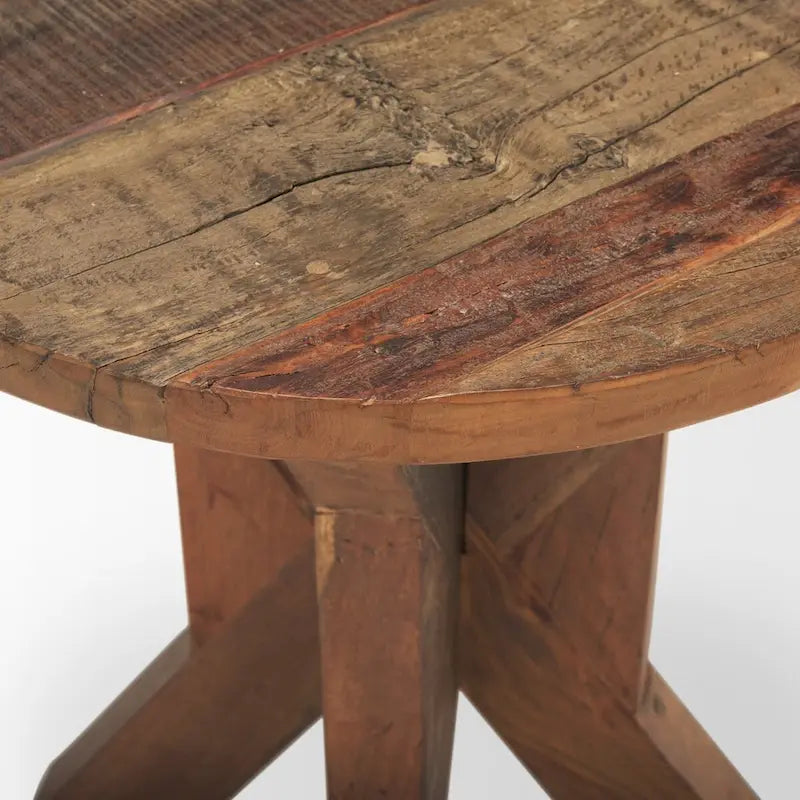 Table d'appoint en bois recyclé Heidi – 25,8 L x 25,8 l x 26,0 H