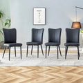 Lot de 4 chaises de salle à manger et de bureau modernes minimalistes en similicuir