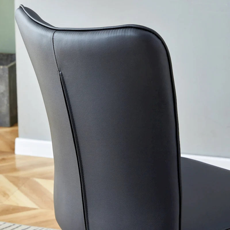 Lot de 4 chaises de salle à manger et de bureau modernes minimalistes en similicuir