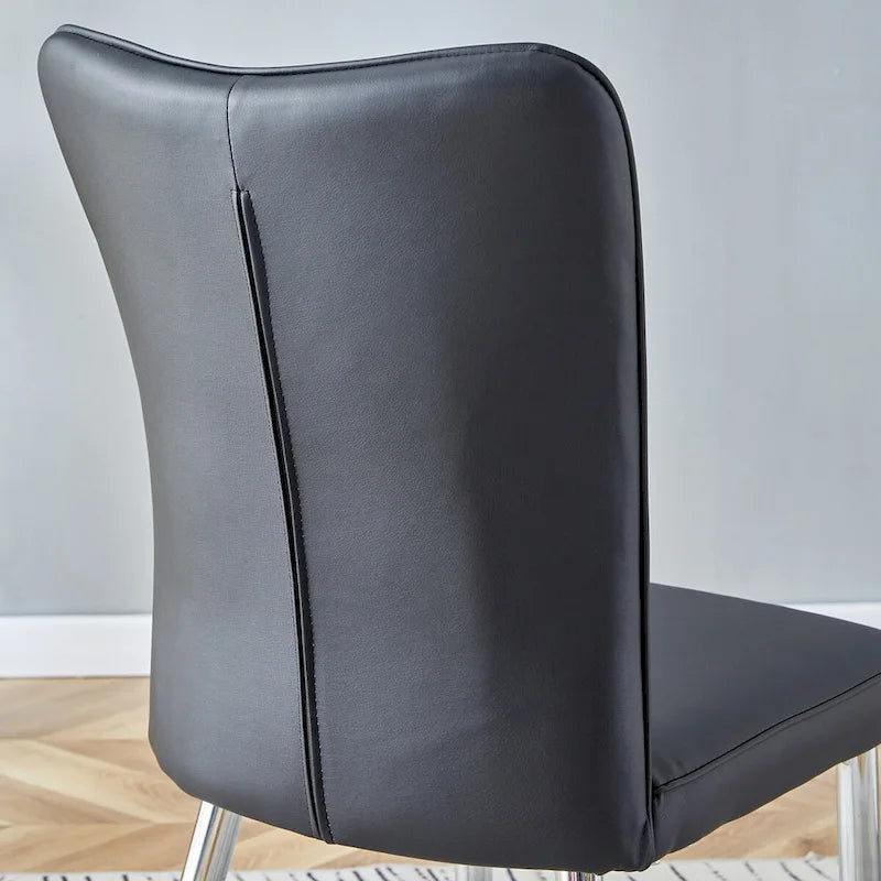 Lot de 4 chaises de salle à manger et de bureau modernes minimalistes en similicuir