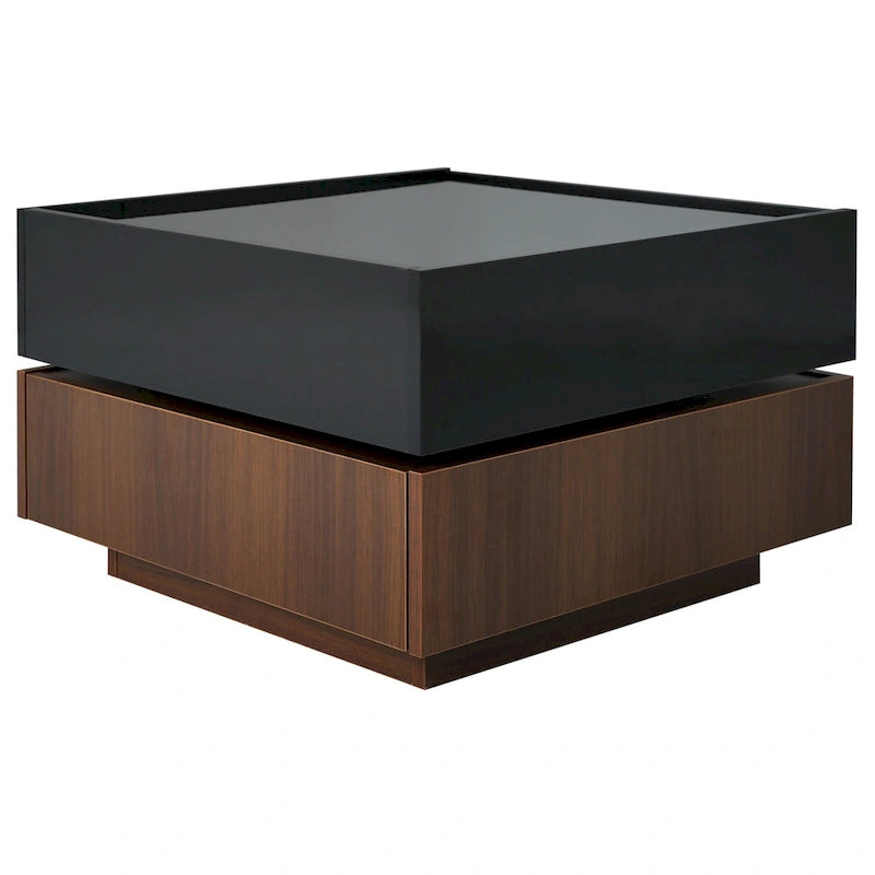 Table basse pivotante avec 2 tiroirs