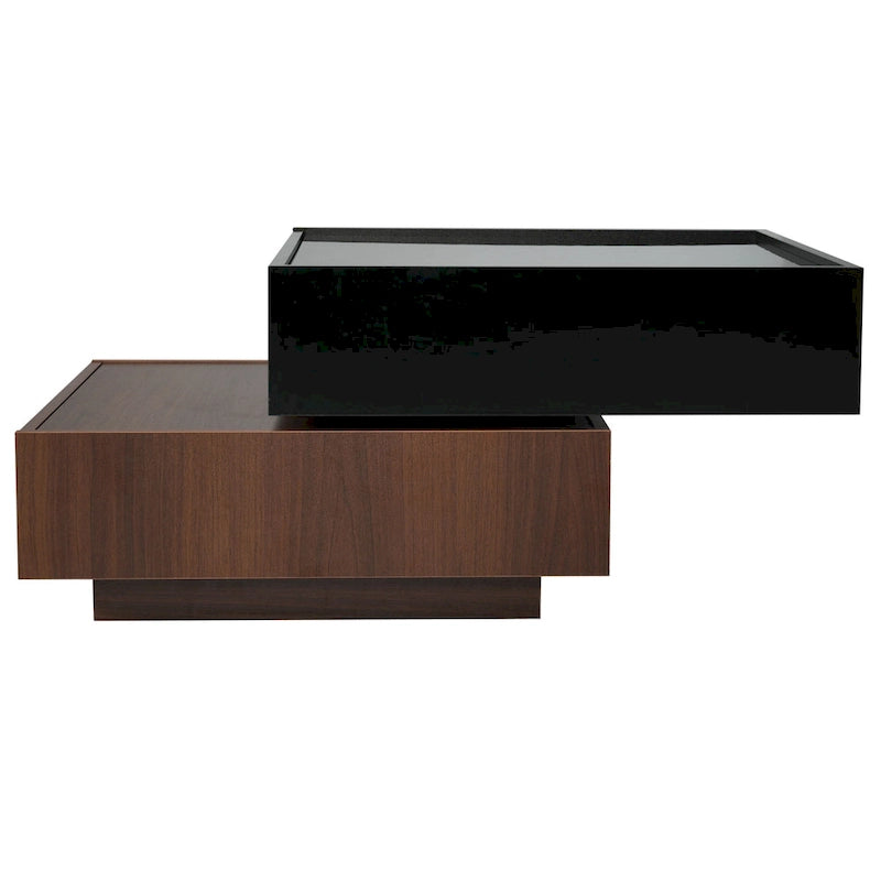 Table basse pivotante avec 2 tiroirs