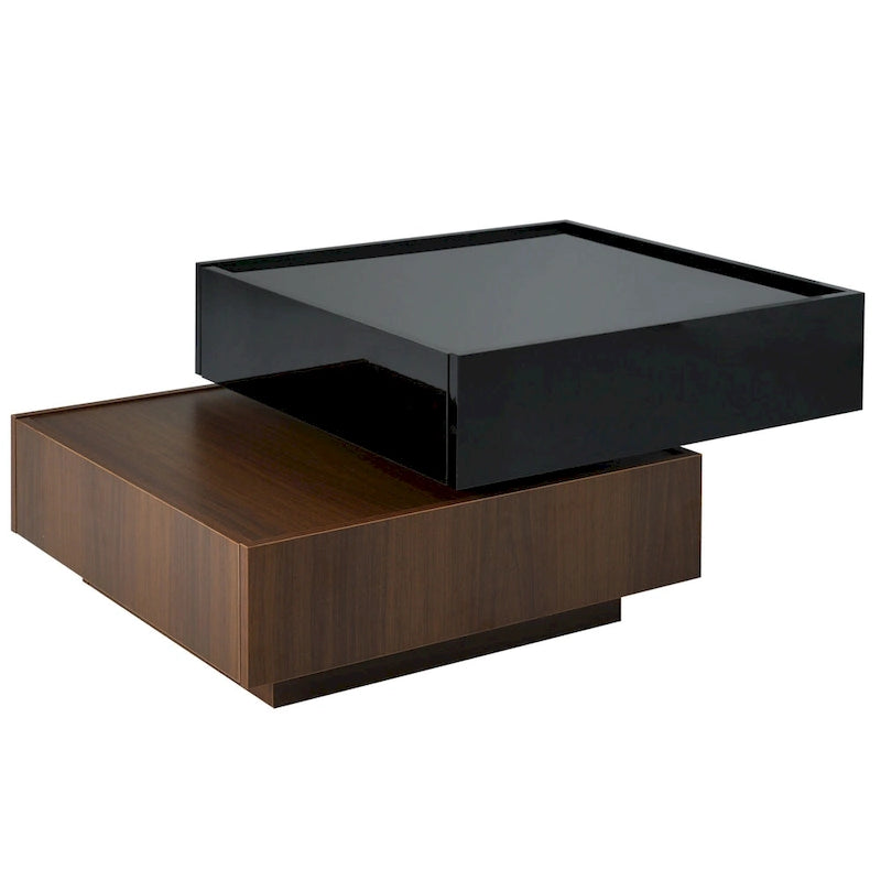 Table basse pivotante avec 2 tiroirs