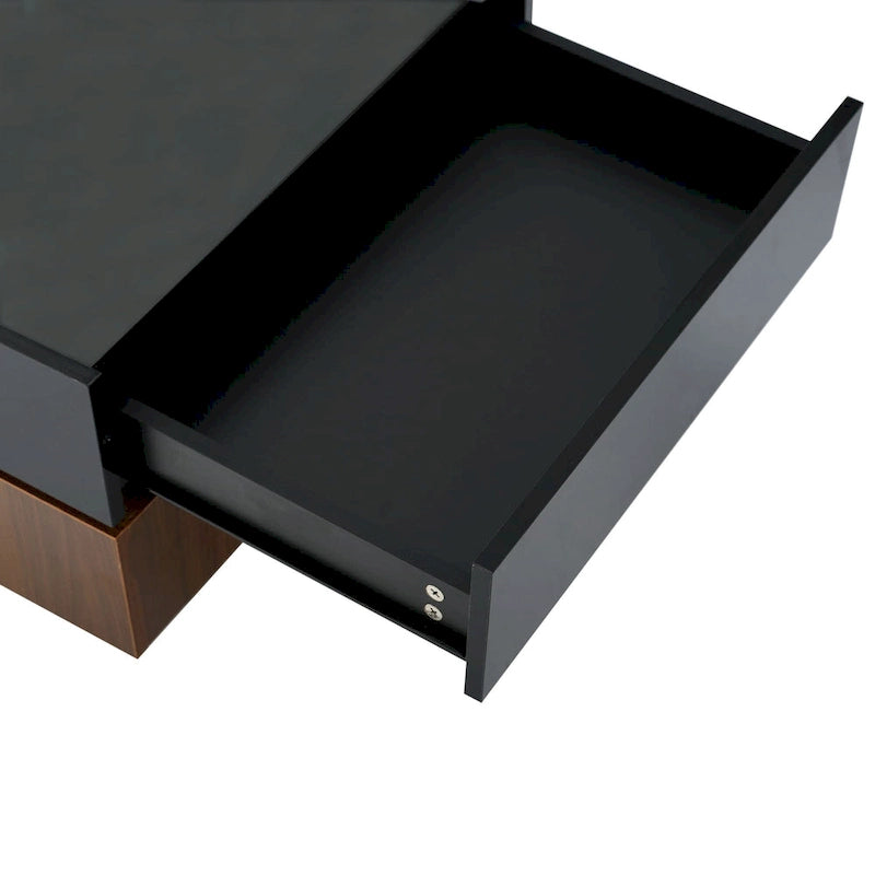 Table basse pivotante avec 2 tiroirs