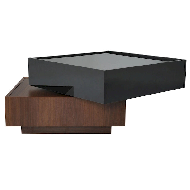 Table basse pivotante avec 2 tiroirs