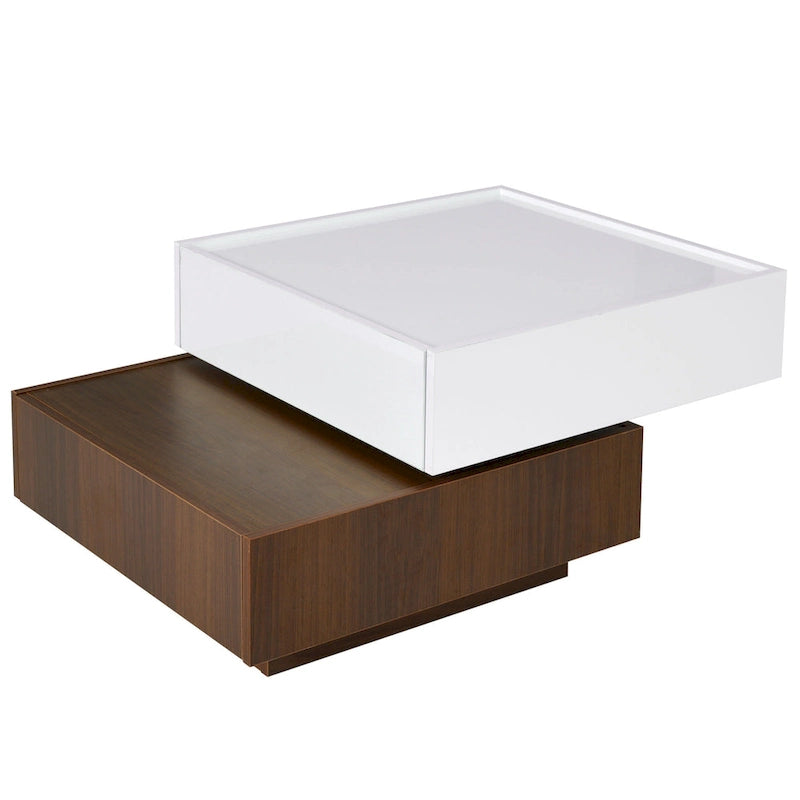Table basse pivotante avec 2 tiroirs