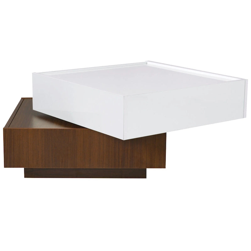 Table basse pivotante avec 2 tiroirs