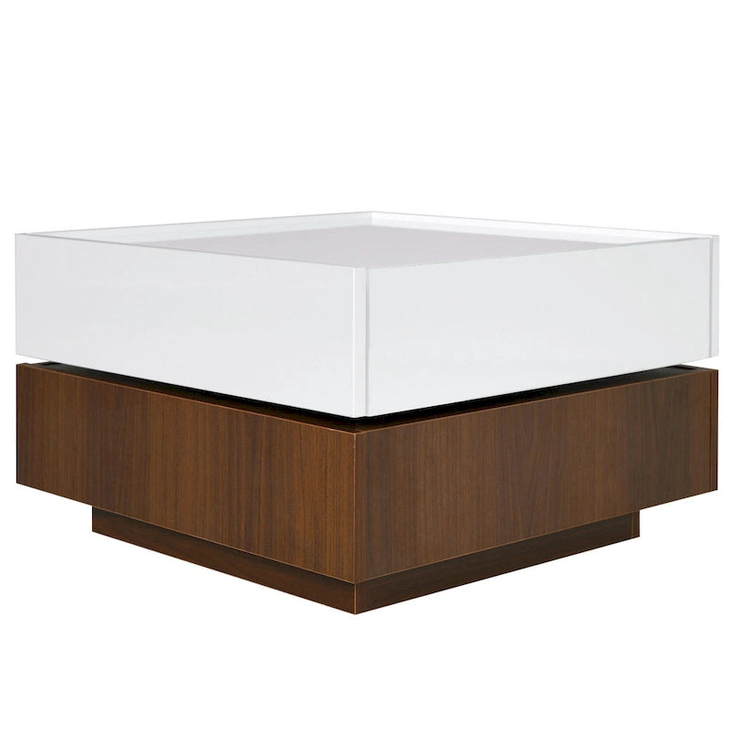 Table basse pivotante avec 2 tiroirs