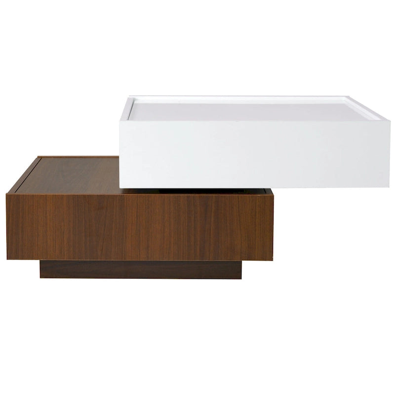 Table basse pivotante avec 2 tiroirs