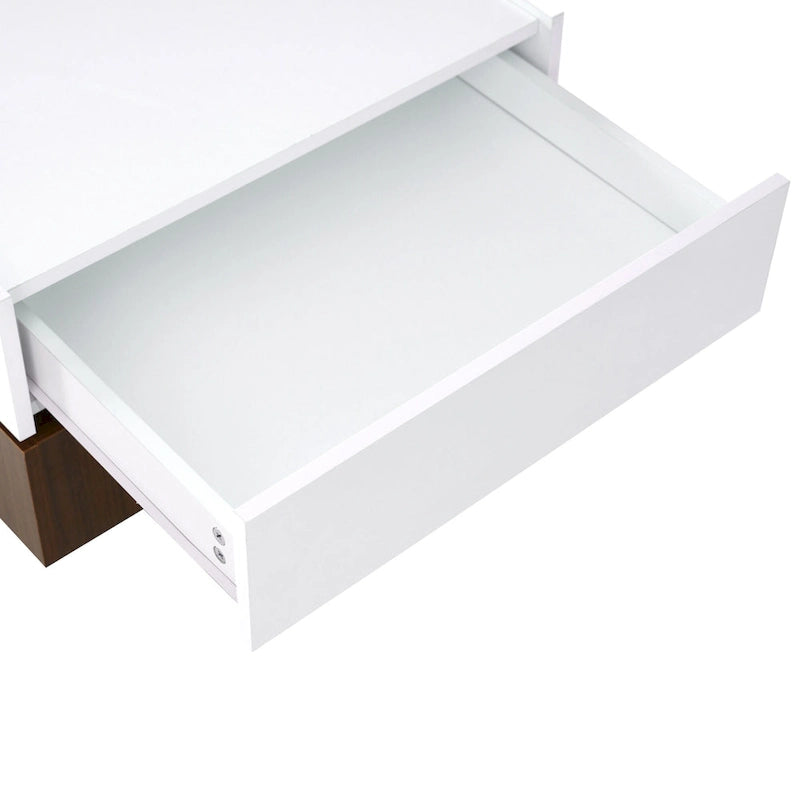 Table basse pivotante avec 2 tiroirs