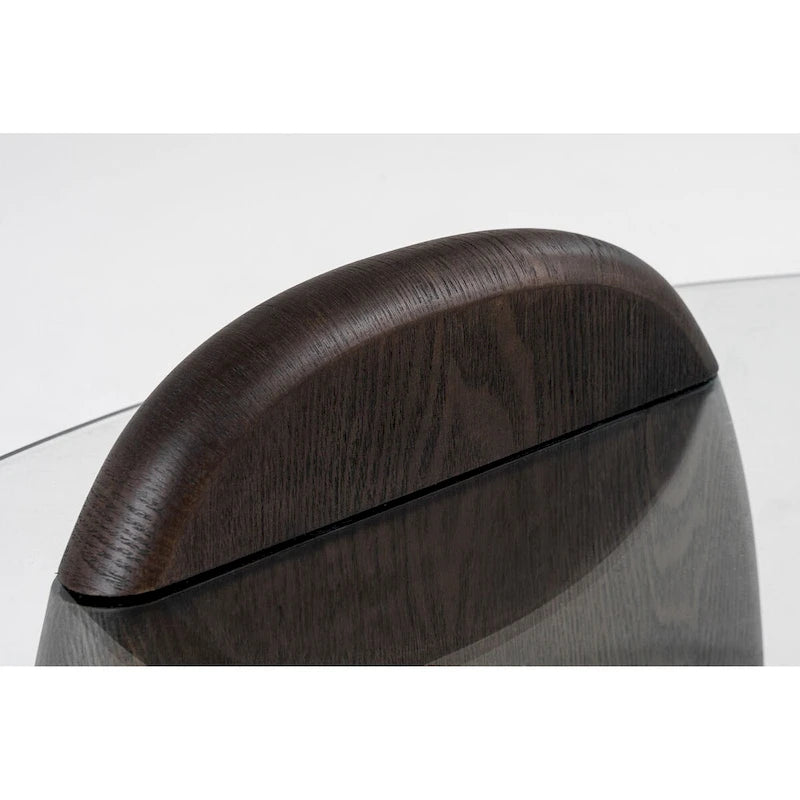 Table basse Modrest Buxton en verre et noyer foncé, style moderne du milieu du siècle