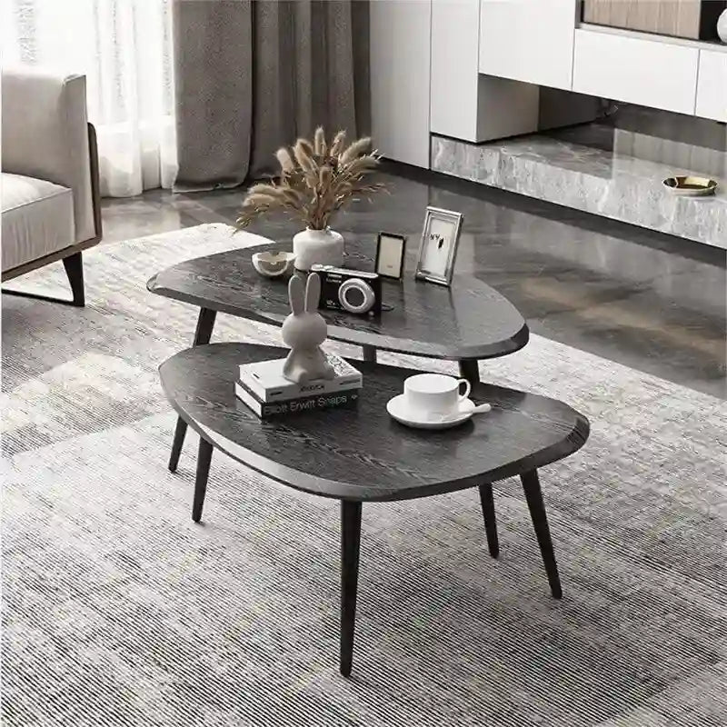 Ensemble de 2 tables basses noires - 20.87P x 31.1L x 18.5H