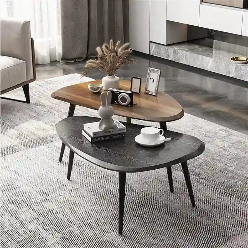 Ensemble de 2 tables basses noires - 20.87P x 31.1L x 18.5H