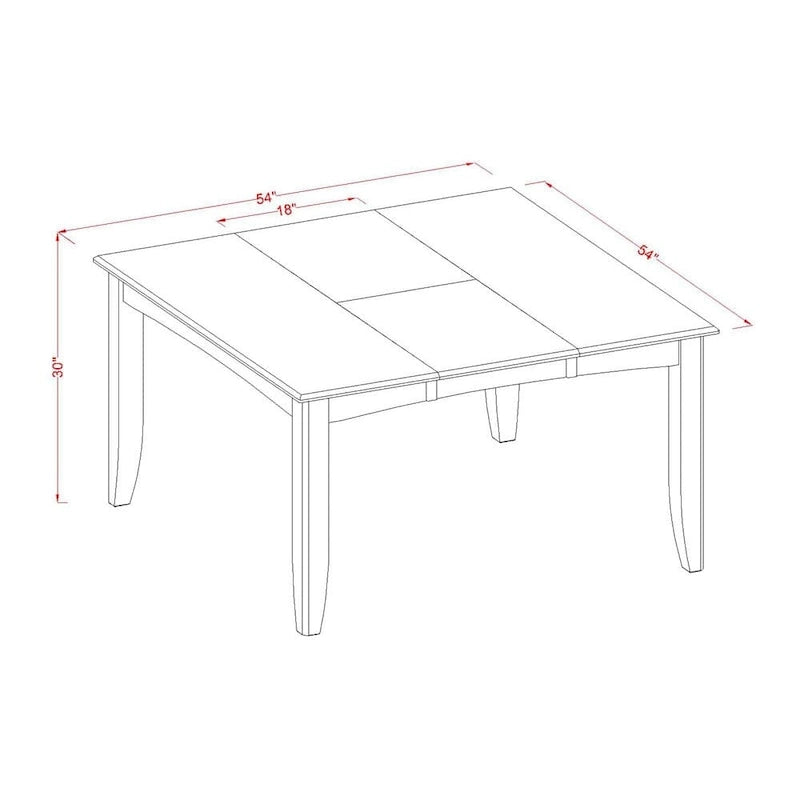 Ensemble de salle à manger East West Furniture comprenant une table carrée avec rallonge papillon et des chaises de salle à manger (options de type de siège de chaise)
