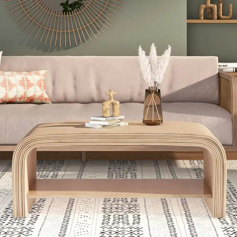 Table basse et table d'appoint/bout de canapé en rotin Kyran