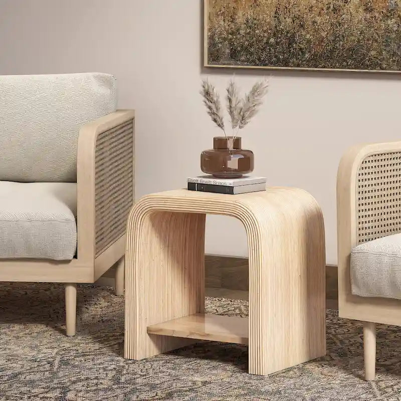Table basse et table d'appoint/bout de canapé en rotin Kyran