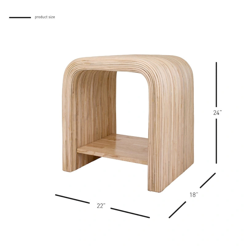 Table basse et table d'appoint/bout de canapé en rotin Kyran