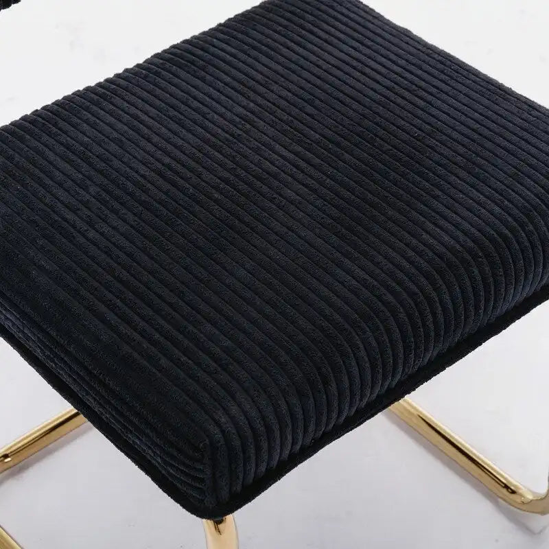 Chaises de salle à manger modernes en velours côtelé, piétement en métal doré, chaises de cuisine avec capitonnage, chaises d'appoint, lot de 2