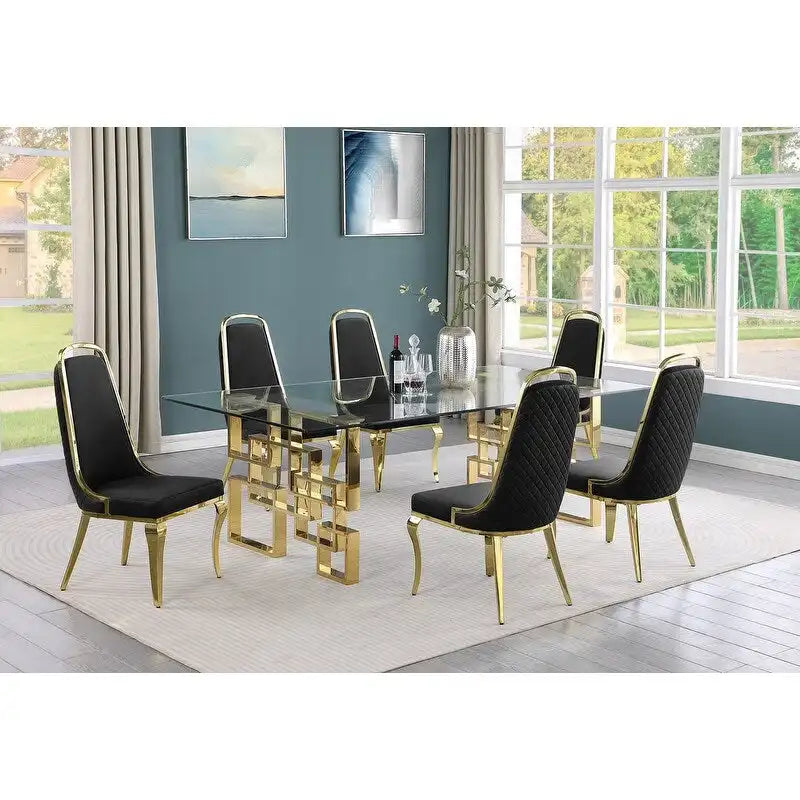 Ensembles de salle à manger avec grande table en verre Meubles de qualité supérieure