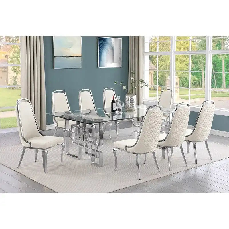 Ensembles de salle à manger avec grande table en verre Meubles de qualité supérieure