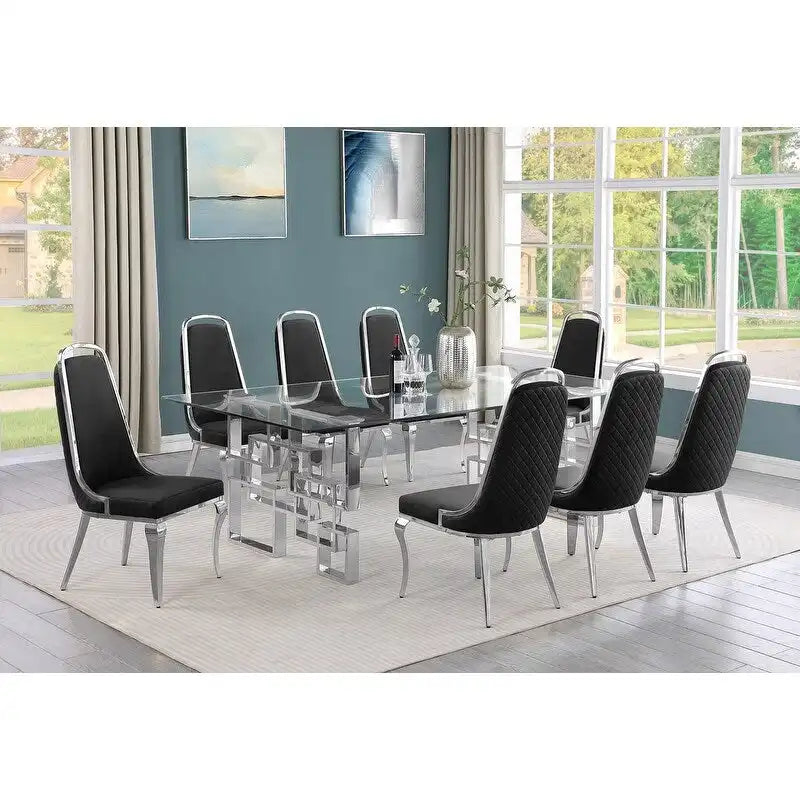 Ensembles de salle à manger avec grande table en verre Meubles de qualité supérieure